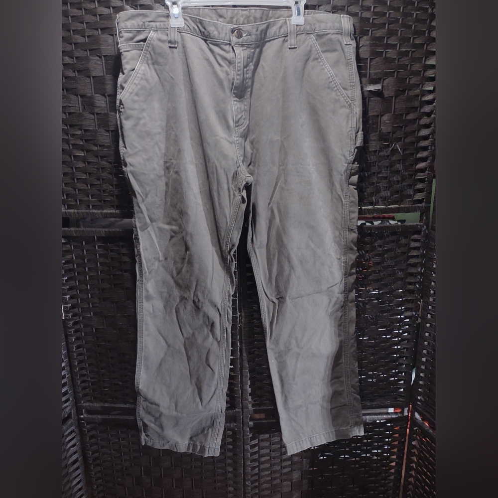 Carhartt Men's Rugged Flex Relaxed Fit Canvas Work Pants Gravel Gray 42/32